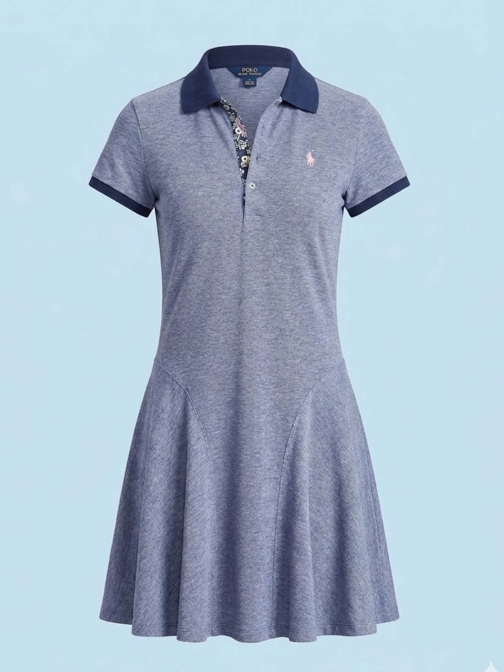 Polo by Ralph Lauren Heathered Blue Polo Skater Dress size 16